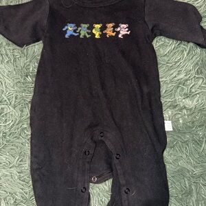 Black Kids One Piece with Colorful Bear Design